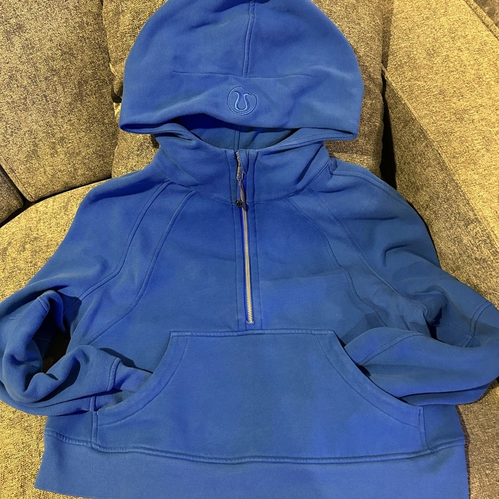 Toy Blue Oversized Lululemon Scuba Half Zip Hoodie